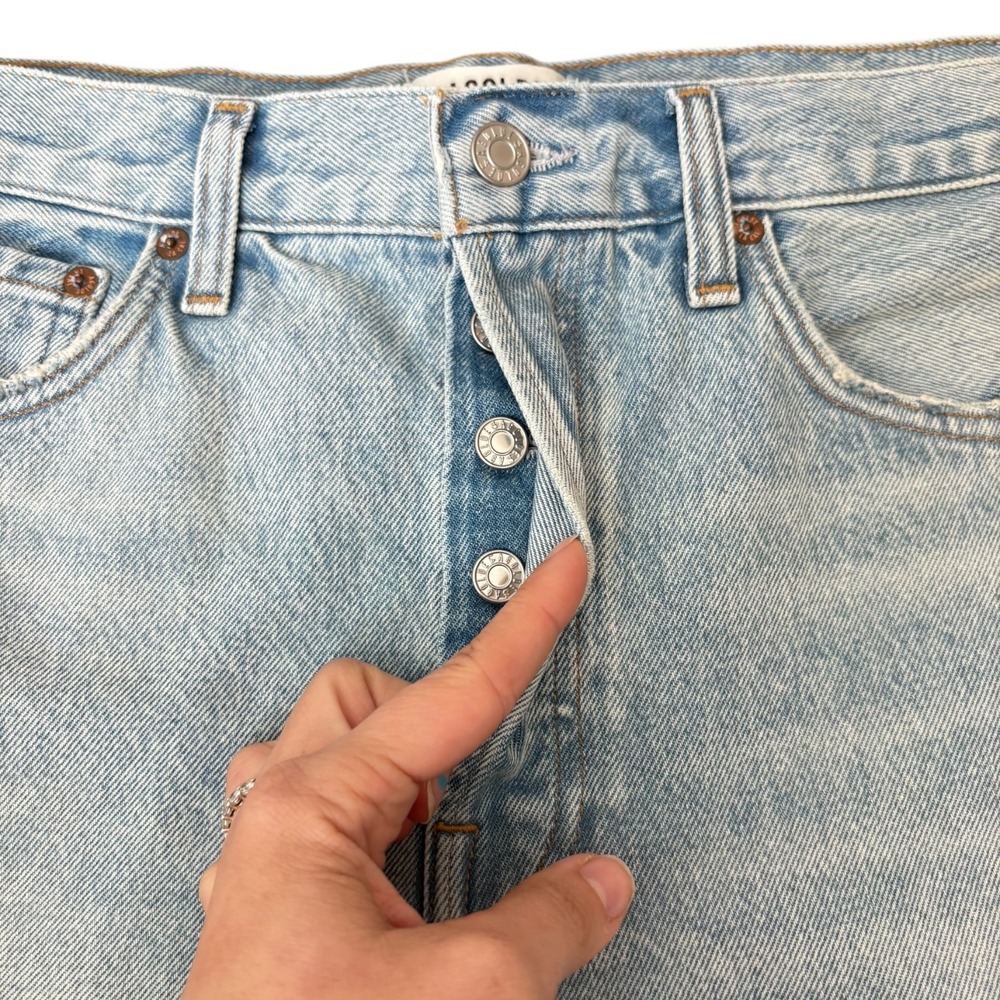 AGOLDE Parker Long High Rise Denim Shorts Light Wash Size 29 A9127-1141 - Picture 2 of 6